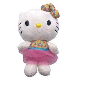 Hello Kitty Plush Toy 7" White Pink Tutu Dress Bow Bartholomew 2015